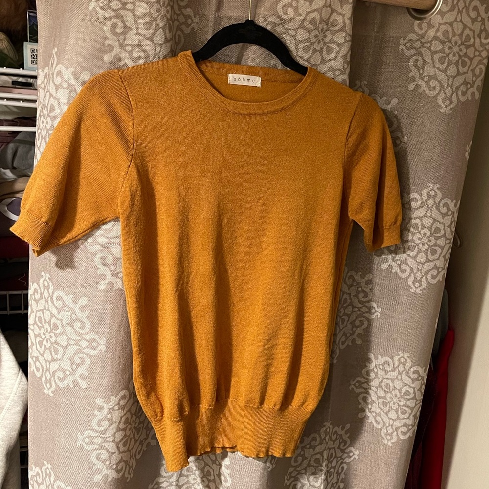 Böhme Short Sleeve Sweater - Mustard